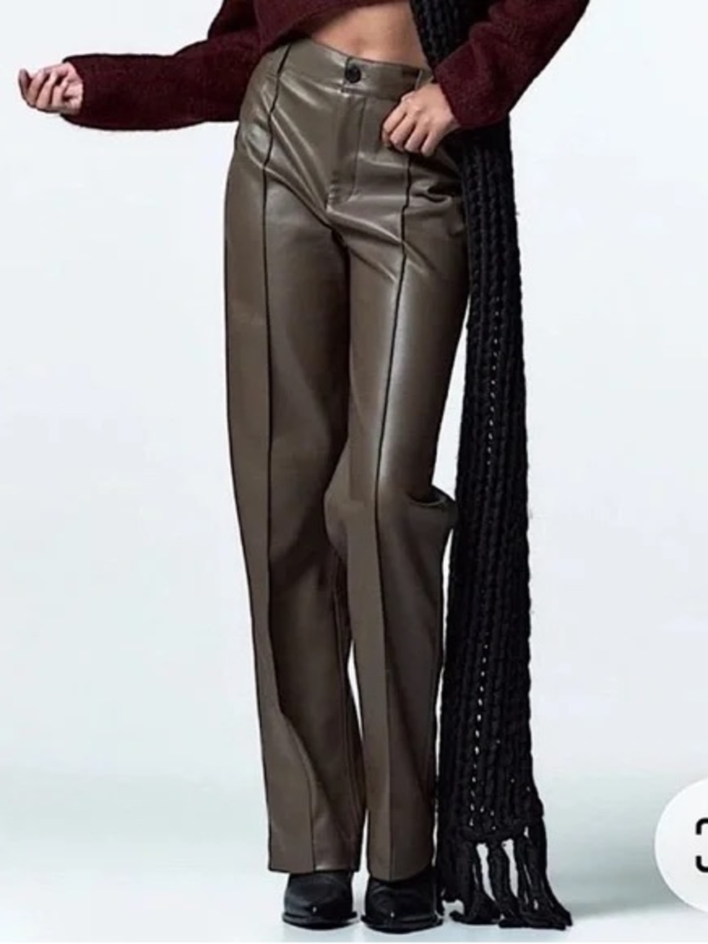 Zara Faux Leather Francoise Trousers • XS